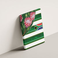 South Africa Football Canvas Wall Art King Protea with African Heritage Stripes Style