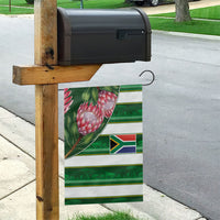 South Africa Football Garden Flag King Protea with African Heritage Stripes Style