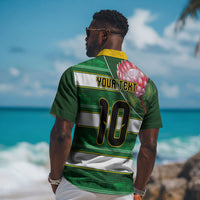 Custom South Africa Football Hawaiian Shirt King Protea with African Heritage Stripes Style LT03