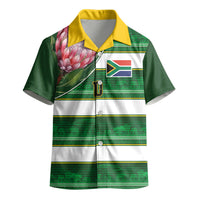 Custom South Africa Football Kid Hawaiian Shirt King Protea with African Heritage Stripes Style
