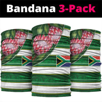 South Africa Football Neck Gaiter King Protea with African Heritage Stripes Style