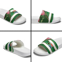 South Africa Football Slide Sandals King Protea with African Heritage Stripes Style