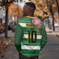Custom South Africa Football Sweatshirt King Protea with African Heritage Stripes Style