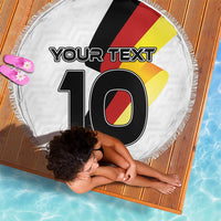 Custom Germany Football Road to the 4th European Championship Beach Blanket White Color - Wonder Print Shop
