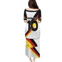 Custom Germany Football Road to the 4th European Championship Family Matching Puletasi and Hawaiian Shirt White Color - Wonder Print Shop