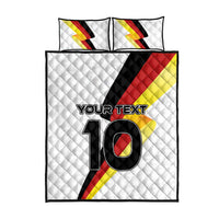 Custom Germany Football Road to the 4th European Championship Quilt Bed Set White Color - Wonder Print Shop