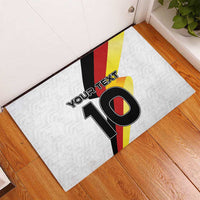 Custom Germany Football Road to the 4th European Championship Rubber Doormat White Color - Wonder Print Shop
