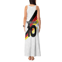 Custom Germany Football Road to the 4th European Championship Tank Maxi Dress White Color - Wonder Print Shop