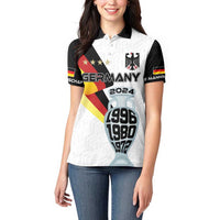 Custom Germany Football Road to the 4th European Championship Women Polo Shirt White Color - Wonder Print Shop