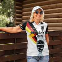 Custom Germany Football Road to the 4th European Championship Women Polo Shirt White Color - Wonder Print Shop