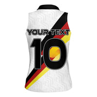 Custom Germany Football Road to the 4th European Championship Women Sleeveless Polo Shirt White Color - Wonder Print Shop