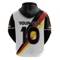 Custom Germany Football Road to the 4th European Championship Zip Hoodie White Color - Wonder Print Shop