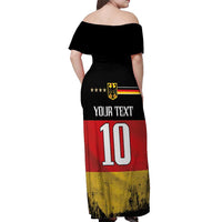 Custom Germany Football Road to the 4th European Championship Off Shoulder Maxi Dress Black Color - Wonder Print Shop