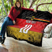 Custom Germany Football Road to the 4th European Championship Quilt Black Color - Wonder Print Shop