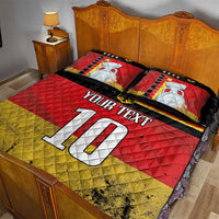 Custom Germany Football Road to the 4th European Championship Quilt Bed Set Black Color - Wonder Print Shop