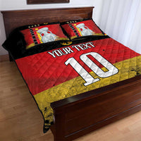 Custom Germany Football Road to the 4th European Championship Quilt Bed Set Black Color - Wonder Print Shop