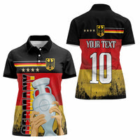 Custom Germany Football Road to the 4th European Championship Women Polo Shirt Black Color - Wonder Print Shop