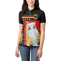 Custom Germany Football Road to the 4th European Championship Women Polo Shirt Black Color - Wonder Print Shop