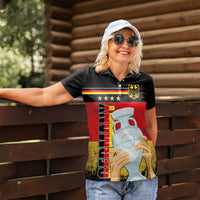 Custom Germany Football Road to the 4th European Championship Women Polo Shirt Black Color - Wonder Print Shop