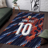 Custom Netherlands Lion Football Area Rug Sporty Style - Wonder Print Shop