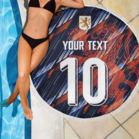 Custom Netherlands Lion Football Beach Blanket Sporty Style - Wonder Print Shop