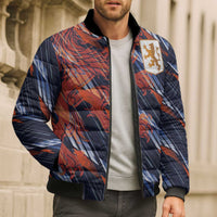 Custom Netherlands Lion Football Bomber Puffer Jacket Sporty Style - Wonder Print Shop
