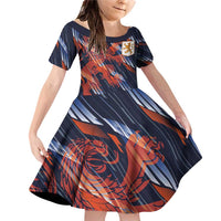Custom Netherlands Lion Football Family Matching Off Shoulder Short Dress and Hawaiian Shirt Sporty Style - Wonder Print Shop