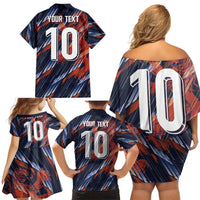 Custom Netherlands Lion Football Family Matching Off Shoulder Short Dress and Hawaiian Shirt Sporty Style - Wonder Print Shop