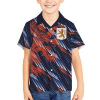 Custom Netherlands Lion Football Family Matching Short Sleeve Bodycon Dress and Hawaiian Shirt Sporty Style - Wonder Print Shop