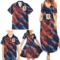 Custom Netherlands Lion Football Family Matching Summer Maxi Dress and Hawaiian Shirt Sporty Style - Wonder Print Shop