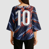 Custom Netherlands Lion Football Kimono Sleeve Blouse Sporty Style - Wonder Print Shop