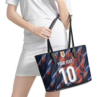 Custom Netherlands Lion Football Leather Tote Bag Sporty Style - Wonder Print Shop
