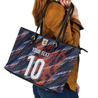 Custom Netherlands Lion Football Leather Tote Bag Sporty Style - Wonder Print Shop