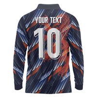 Custom Netherlands Lion Football Long Sleeve Polo Shirt Sporty Style - Wonder Print Shop
