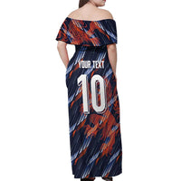 Custom Netherlands Lion Football Off Shoulder Maxi Dress Sporty Style - Wonder Print Shop