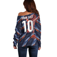 Custom Netherlands Lion Football Off Shoulder Sweater Sporty Style - Wonder Print Shop