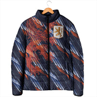 Custom Netherlands Lion Football Padded Jacket Sporty Style - Wonder Print Shop