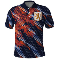Custom Netherlands Lion Football Polo Shirt Sporty Style - Wonder Print Shop