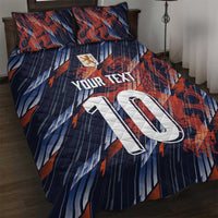 Custom Netherlands Lion Football Quilt Bed Set Sporty Style - Wonder Print Shop