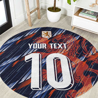 Custom Netherlands Lion Football Round Carpet Sporty Style - Wonder Print Shop