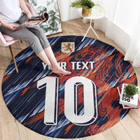 Custom Netherlands Lion Football Round Carpet Sporty Style - Wonder Print Shop