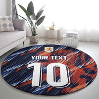Custom Netherlands Lion Football Round Carpet Sporty Style - Wonder Print Shop