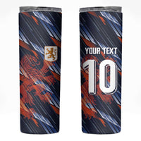 Custom Netherlands Lion Football Skinny Tumbler Sporty Style - Wonder Print Shop