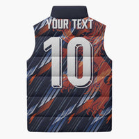 Custom Netherlands Lion Football Sleeveless Puffer Jacket Sporty Style - Wonder Print Shop