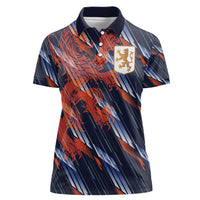 Custom Netherlands Lion Football Women Polo Shirt Sporty Style - Wonder Print Shop