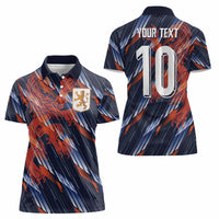 Custom Netherlands Lion Football Women Polo Shirt Sporty Style - Wonder Print Shop