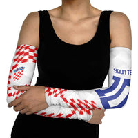 Custom Croatia Football Arm Sleeves Kockasti-Grunge Checkers - Wonder Print Shop