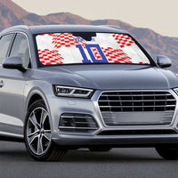 Custom Croatia Football Auto Sun Shade Kockasti-Grunge Checkers - Wonder Print Shop