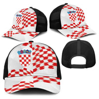 Croatia Football Baseball Net Cap Kockasti-Grunge Checkers - Wonder Print Shop