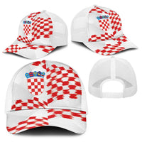 Croatia Football Baseball Net Cap Kockasti-Grunge Checkers - Wonder Print Shop